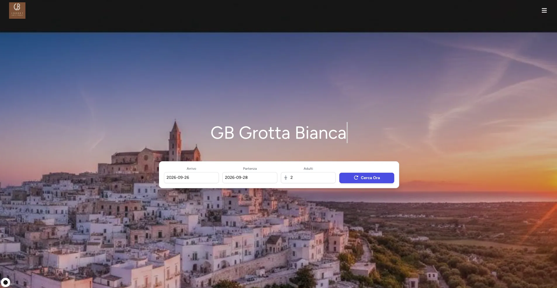 Grotta Bianca Ostuni — Sitio web de un pequeño anfitrión
